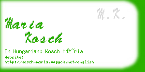 maria kosch business card